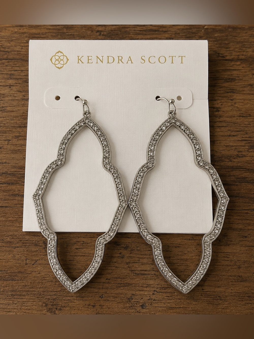 Kendra Scott Silver Pave Openwork Drop Earrings
